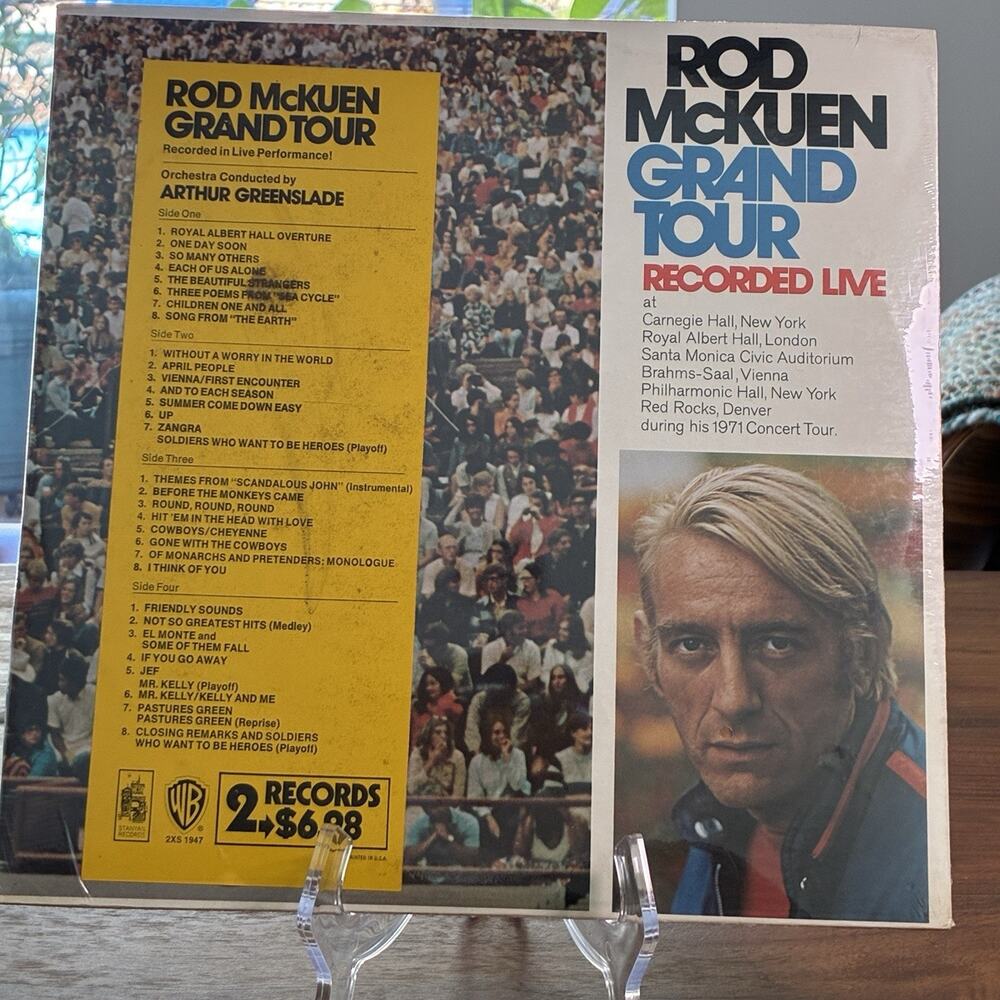 Rod McKuen Grand Tour Recorded Live Double Vinyl LP 1971 Warner Bros. 2XS 1947